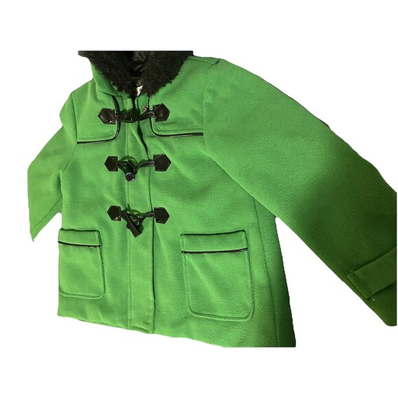 KC Collections Little Girls Green Pea Coat, Back to School Classic Large 4T - Picture 4 of 16